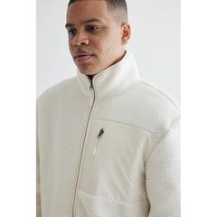 Vue Sherpa en polyester recyclé Iqoniq Diran de couleur beige| Krokrodeal