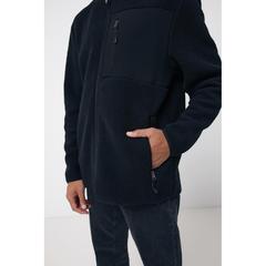 Vue Sherpa en polyester recyclé Iqoniq Diran de couleur noir| Krokrodeal