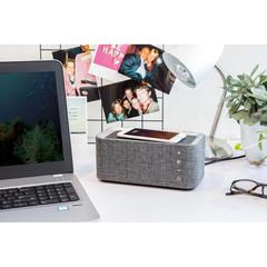 Vue Enceinte avec chargeur à induction Vogue de couleur gris| Krokrodeal