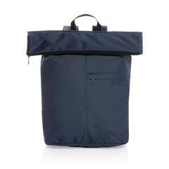 Vue Sac à dos pliable Dillon en rPET AWARE™ de couleur bleu| Krokrodeal
