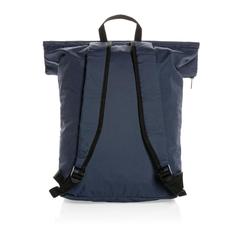 Vue Sac à dos pliable Dillon en rPET AWARE™ de couleur bleu| Krokrodeal