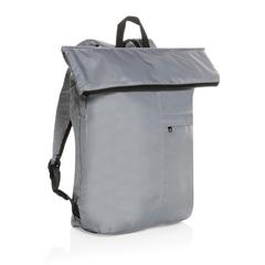 Vue Sac à dos pliable Dillon en rPET AWARE™ de couleur gris| Krokrodeal