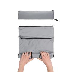 Vue Sac à dos pliable Dillon en rPET AWARE™ de couleur gris| Krokrodeal