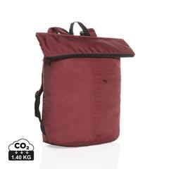 Vue Sac à dos pliable Dillon en rPET AWARE™ de couleur rouge| Krokrodeal