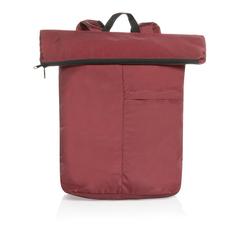 Vue Sac à dos pliable Dillon en rPET AWARE™ de couleur rouge| Krokrodeal