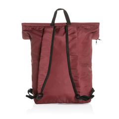 Vue Sac à dos pliable Dillon en rPET AWARE™ de couleur rouge| Krokrodeal