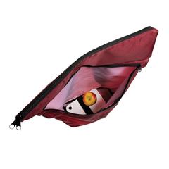 Vue Sac à dos pliable Dillon en rPET AWARE™ de couleur rouge| Krokrodeal
