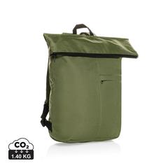 Vue Sac à dos pliable Dillon en rPET AWARE™ de couleur vert| Krokrodeal