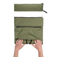 Vue Sac à dos pliable Dillon en rPET AWARE™ de couleur vert| Krokrodeal