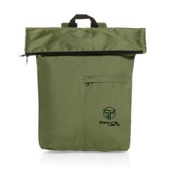 Vue Sac à dos pliable Dillon en rPET AWARE™ de couleur vert| Krokrodeal