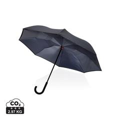 Vue Parapluie réversible 23" en rPET 190T Impact AWARE™ de couleur gris| Krokrodeal