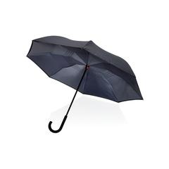 Vue Parapluie réversible 23" en rPET 190T Impact AWARE™ de couleur gris| Krokrodeal