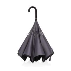 Vue Parapluie réversible 23" en rPET 190T Impact AWARE™ de couleur gris| Krokrodeal