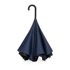 Vue Parapluie réversible 23" en rPET 190T Impact AWARE™ de couleur bleu| Krokrodeal