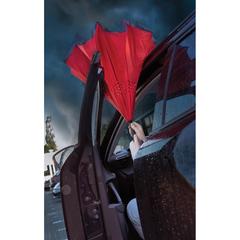 Vue Parapluie réversible 23" en rPET 190T Impact AWARE™ de couleur rouge| Krokrodeal