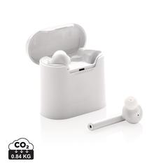 Vue Ecouteurs sans fil avec boitier de charge Liberty de couleur blanc| Krokrodeal