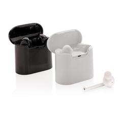 Vue Ecouteurs sans fil avec boitier de charge Liberty de couleur blanc| Krokrodeal