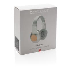Vue Casque audio en bambou Dakota de couleur gris| Krokrodeal