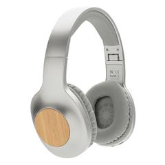 Vue Casque audio en bambou Dakota de couleur gris| Krokrodeal