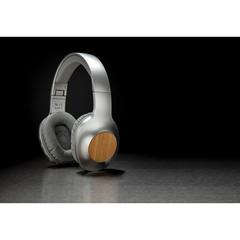 Vue Casque audio en bambou Dakota de couleur gris| Krokrodeal