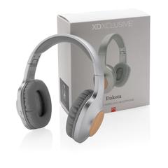 Vue Casque audio en bambou Dakota de couleur gris| Krokrodeal