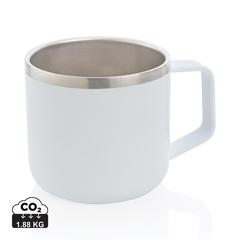 Vue Tasse randonnée en acier inoxydable de couleur blanc| Krokrodeal
