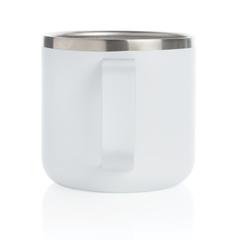 Vue Tasse randonnée en acier inoxydable de couleur blanc| Krokrodeal
