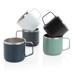Vue Tasse randonnée en acier inoxydable de couleur blanc| Krokrodeal