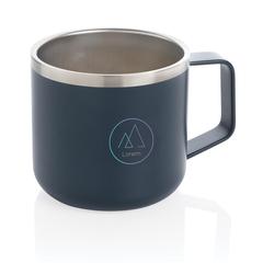 Vue Tasse randonnée en acier inoxydable de couleur bleu| Krokrodeal