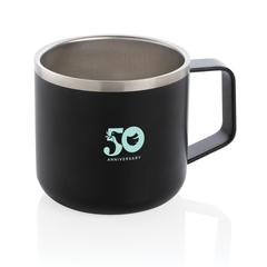 Vue Tasse randonnée en acier inoxydable de couleur noir| Krokrodeal