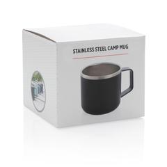 Vue Tasse randonnée en acier inoxydable de couleur noir| Krokrodeal