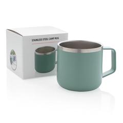 Vue Tasse randonnée en acier inoxydable de couleur vert| Krokrodeal