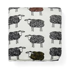 Vue VINGA Plaid sherpa en rPET GRS Sheep de couleur blanc| Krokrodeal