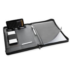 Vue Conférencier avec fermeture à zip en rPU RCS de couleur noir| Krokrodeal