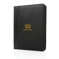 Vue Conférencier avec fermeture à zip en rPU RCS de couleur noir| Krokrodeal