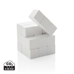 Vue Casse-tête en bois dans une pochette en toile de couleur blanc| Krokrodeal