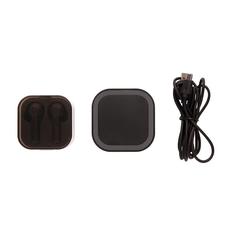 Vue Ecouteurs sans fil TWS dans son boitier de charge de couleur noir| Krokrodeal