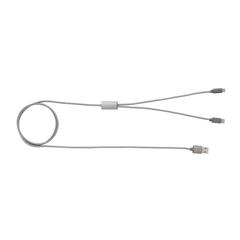 Vue Câble tressé 3 en 1 de couleur gris| Krokrodeal
