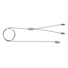 Vue Câble tressé 3 en 1 de couleur gris| Krokrodeal