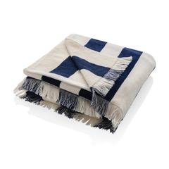 Vue Serviette de plage Ukiyo Yukari AWARE™ Made in Europe de couleur bleu| Krokrodeal