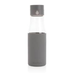 Vue Bouteille en verre 600ml avec compteur d'hydradation Ukiyo de couleur gris| Krokrodeal