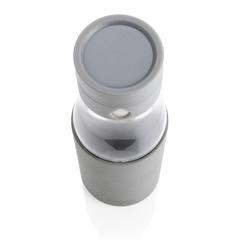 Vue Bouteille en verre 600ml avec compteur d'hydradation Ukiyo de couleur gris| Krokrodeal