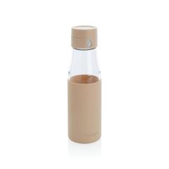Vue Bouteille en verre 600ml avec compteur d'hydradation Ukiyo de couleur marron| Krokrodeal