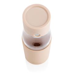Vue Bouteille en verre 600ml avec compteur d'hydradation Ukiyo de couleur marron| Krokrodeal