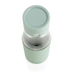 Vue Bouteille en verre 600ml avec compteur d'hydradation Ukiyo de couleur vert| Krokrodeal