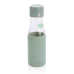Vue Bouteille en verre 600ml avec compteur d'hydradation Ukiyo de couleur vert| Krokrodeal
