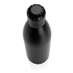 Vue Bouteille isotherme en acier 1L de couleur noir| Krokrodeal