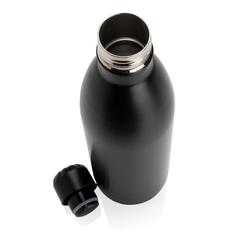 Vue Bouteille isotherme en acier 1L de couleur noir| Krokrodeal