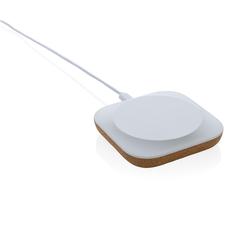 Vue Chargeur 10W en plastique recyclé RCS et liège Oregon de couleur marron| Krokrodeal