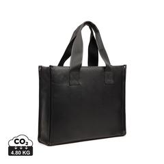Vue VINGA Tote bag en PU recyclé RCS Bermond de couleur noir| Krokrodeal